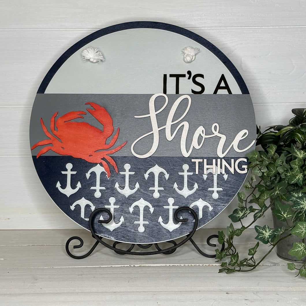 It's A Shore Thing - Crab 3D Door Hanger