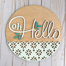 Load image into Gallery viewer, Oh Hello - Flower Scalloped 3D Door Hanger
