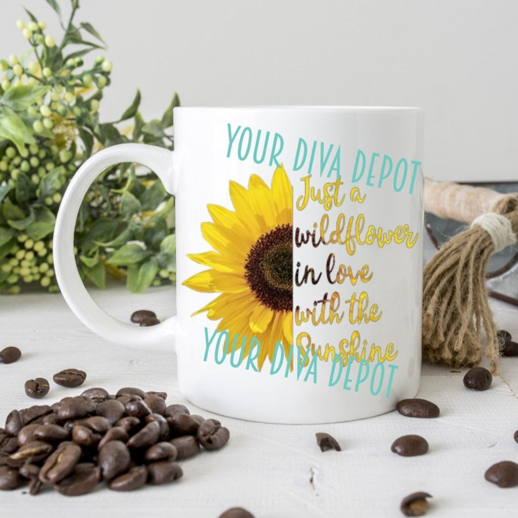 Just a Wildflower in Love with the Sunshine Ceramic Mug